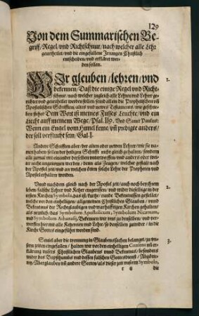 "Von dem summarischen Begriff / Regel / und Richtschnur [...]"