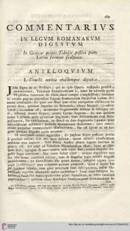 Commentarius in legum romanarum digestium