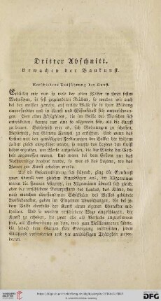 Dritter Abschnitt: Erwachen der Baukunst