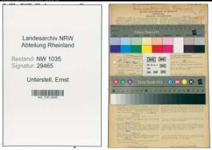 Entnazifizierung Ernst Unterstell , geb. 26.05.1911 (Maschinist)