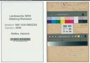 Entnazifizierung Heinrich Wefers , geb. 11.04.1903 (Steiger)