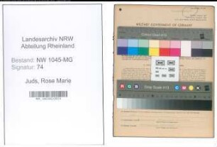 Entnazifizierung Rose Marie Juds , geb. 21.07.1907 (Dolmetscherin)