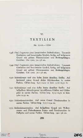 VI. Textilien (Nr. 1348-1390)