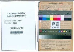 Entnazifizierung Lydia Foerster , geb. 18.09.1889 (Postassistent)