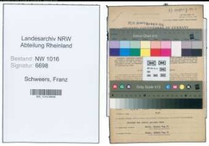 Entnazifizierung Franz Schweers , geb. 02.09.1899 (Werkstattleiter)