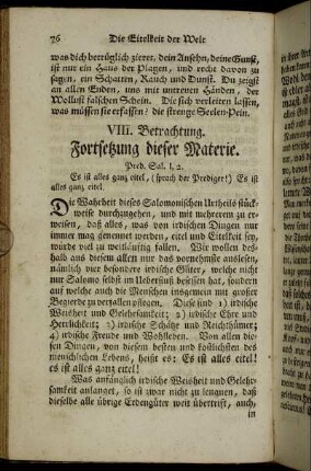 VIII. Betrachtung. Fortsetzung dieser Materie. - X. Betrachtung. Die Sterbeschule eine Schule der Klugheit.