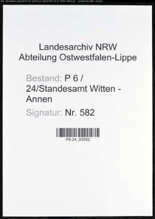 Sterberegister Standesamt Witten-Annen