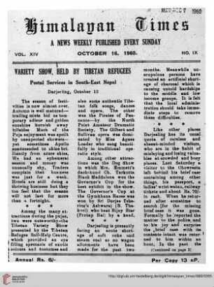 No. IX (16 October 1960)