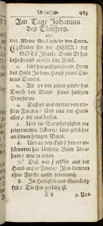Am Tage Johannis des Täuffers.