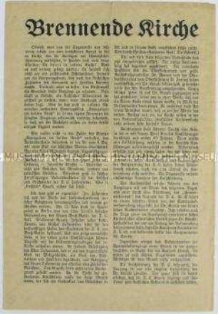 Kirchliches Propagandaflugblatt zum "Kirchenkampf" im Nationalsozialismus