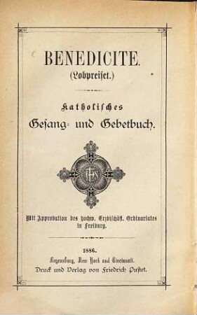 Benedicite : Katholisches Gesang- u. Gebetbuch, 1. Chorbuch