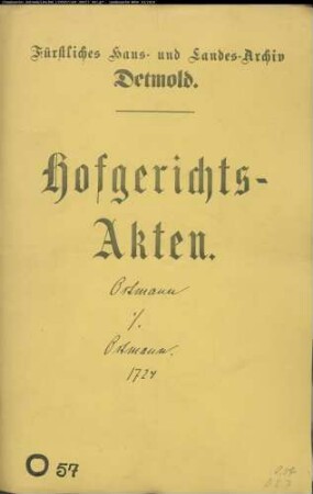 Ostmann, Johann Bernd zu Wissentrup gegen Ilsabein Ostmann - Eigentum an einem Stück Land