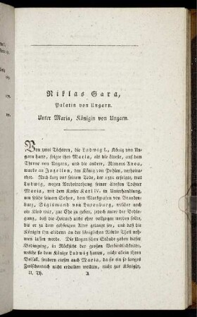 Niklas Gara, Palatin von Ungarn. Unter Maria, Königin von Ungarn.