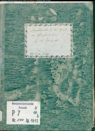 Zivilstandsregister der Munizipalität Velen (H 1812, Band 2). (Gemeinde: Velen, Kreis Borken)