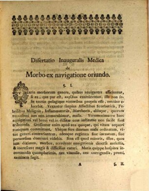 Dissertatio Inavgvralis Medica De Morbo Ex Navigatione Orivndo