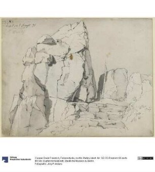 Felsenstudie, rechts Stufen