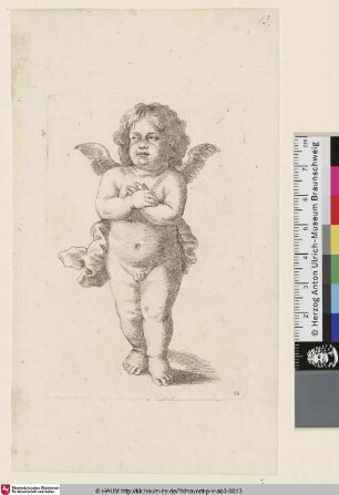 [Stehender Putto, die Arme verschränkt]