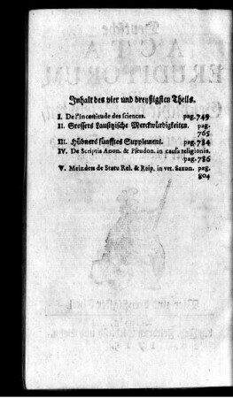 Inhalt des vier und dreyßigsten Theils.