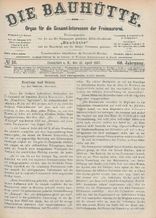 No. 16. Frankfurt a.M., den 21. April 1917. 60. Jahrgang.