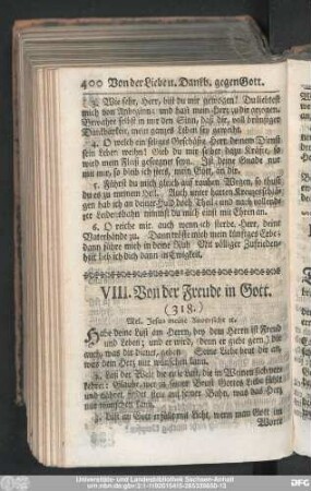 VIII. Von der Freude in Gott.