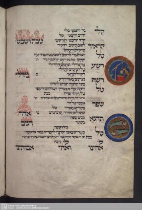 Bl. 134': Tierkreiszeichen Steinbock/Wassermann und Fische