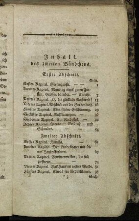 Inhalt des zweiten Bändchens.