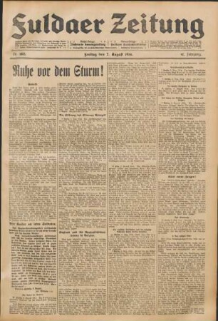 Ausgabe vom Freitag, den 07. August 1914.
