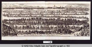 Der Einzug des Erzherzoges von Österreich und Königs von Böhmen und Ungarn Leopold Wilhelm zur Kaiserwahl 1658 in Frankfurt.