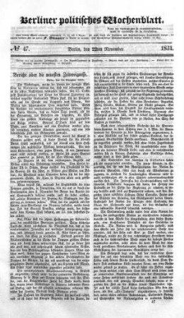 No 47, 22. November 1834