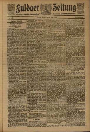 Erste Ausgabe vom Freitag, den 02. Juli 1909.