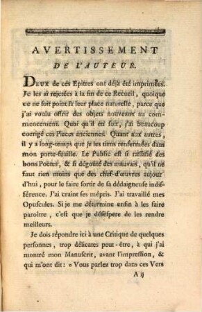 Épîtres en vers sur différens sujets