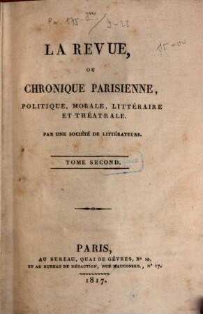 La revue, 1817/18 = Vol. 2, Nr. 9 - 16