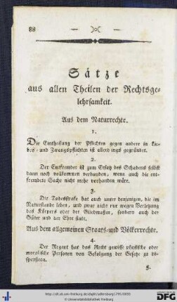 Sätze aus allen Theilen der Rechtsgelehrsamkeit.