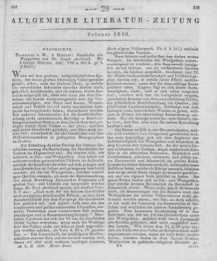Aschbach, J. v.: Geschichte der Westgothen. Frankfurt am Main: Brönner 1827