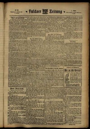 Zweite Ausgabe vom Donnerstag, den 15. Februar 1912.