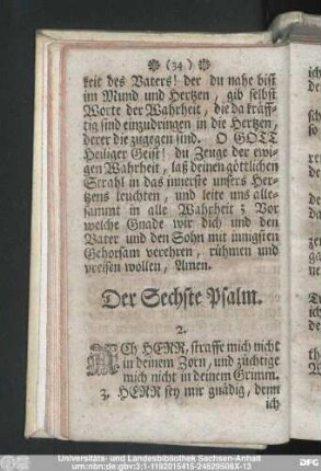 Der Sechste Psalm.