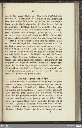 Der Photograph auf Reisen
