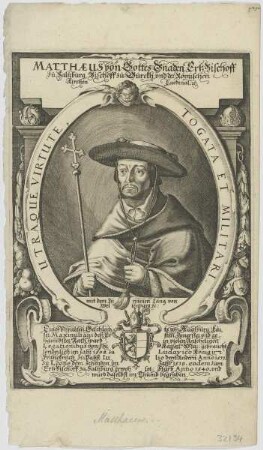 Bildnis des Matthaeus, von Gottes Gnaden ErtzBischoff zu Salzburg