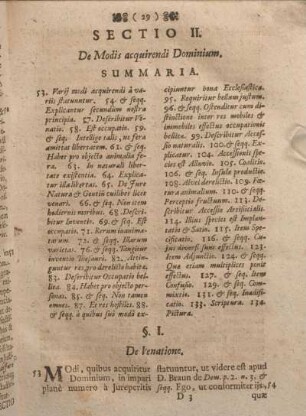 Sectio II. De Modis acquirendi Dominium.