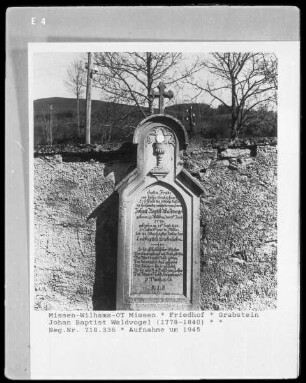 Grabstein des Johan Baptist Waldvogel, gestorben 1840