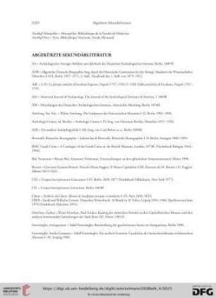 Abgekürzte Sekundärliteratur