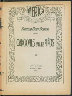 1919000600: Canciones para los niños