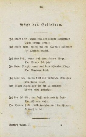 Nähe des Geliebten.