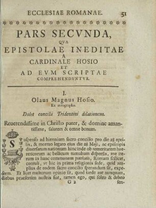 I. Olau Magnus Hosio. - XX. Otho, Cardinalis Augustanus, Hosio.