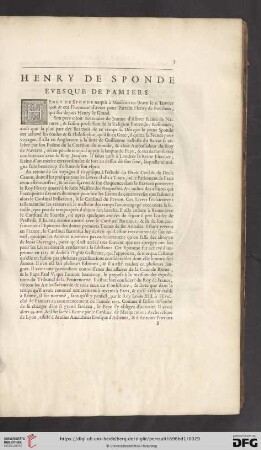 Henry de Sponde, Evesque de Pamiers