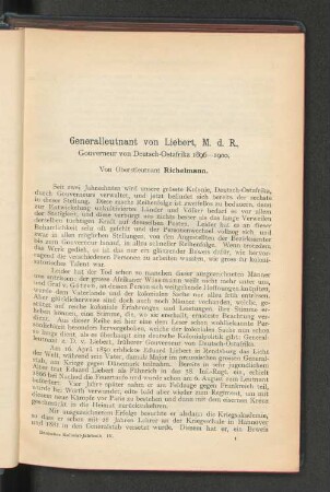Generalleutnant von Liebert, M. d. R., Gouverneur von Deutsch-Ostafrika 1896-1900.