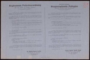 "Ergänzende Polizeiverordnung über den Verkehr mit geistigen Getränken"