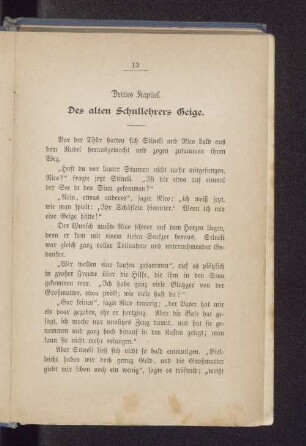 Drittes Kapitel. Des alten Schullehrers Geige.