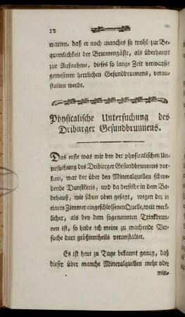 Physicalische Untersuchung des Driburger Gesundbrunnens.