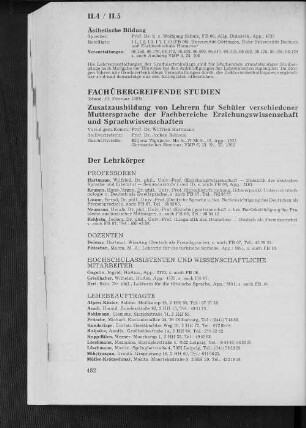 II.5 Fachübergreifende Studien
